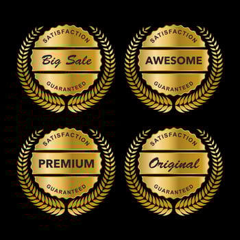 Luxury gold badges and labels premium quality product. vector