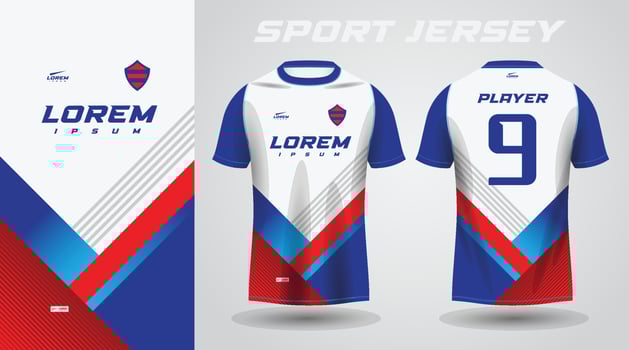 blue red shirt sport jersey design vector