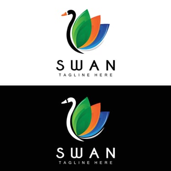 Swan Logo, Bird Animal Design, Duck Logo, Product Brand Label Vector