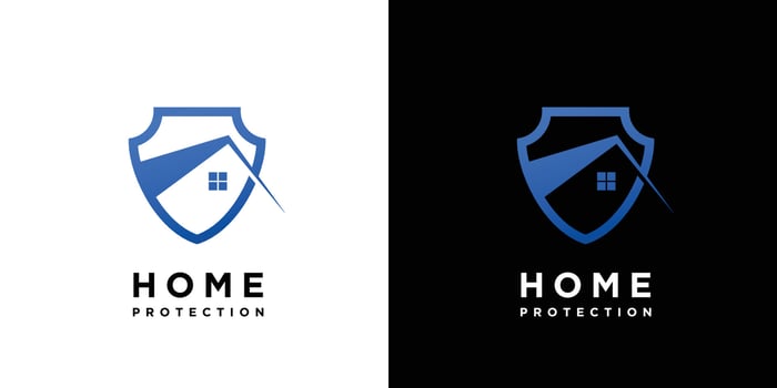 Modern and simple home protection logo design vector