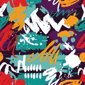 Brush Stroke Ink Splatters Grunge Seamless Pattern vector