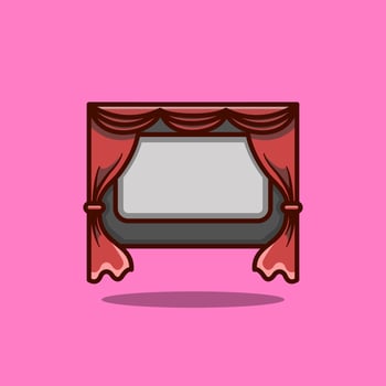 cinema illustration in cartoon style on isolated background. cinema concept icon vector