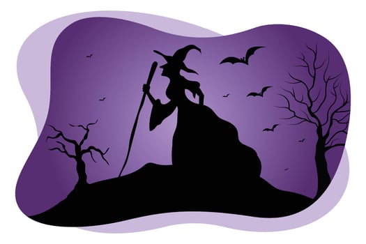 Halloween witch monster vector illustration