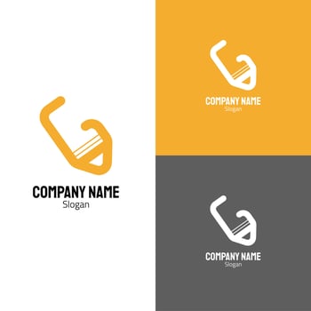 An orange pencil logo that also resembles letters. vector