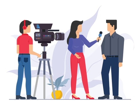 Social media anchor person beautiful illustration. vector