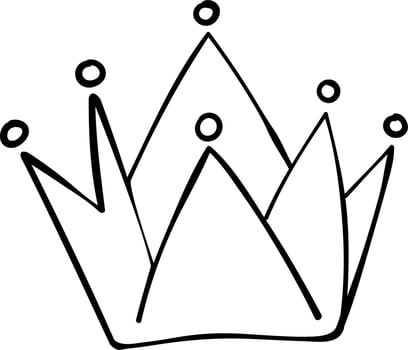 Hand Drawn Crown Doodle Vector Illustration