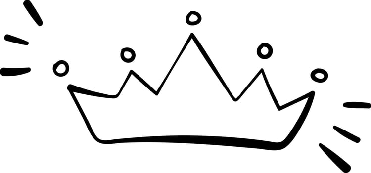 Hand Drawn Crown Doodle Vector Illustration