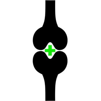 Kneebone icon with green health symbol on white background. The concept of maintaining the health of the shins of the feet. Vector illustration