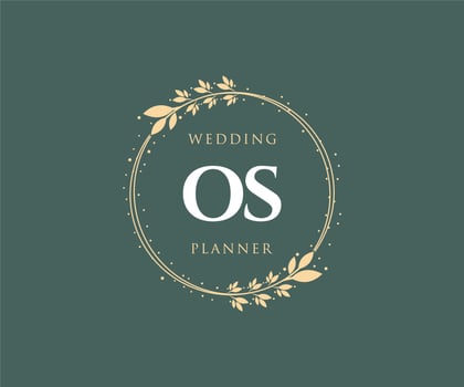 OS Initials letter Wedding monogram logos collection, hand drawn modern minimalistic and floral templates for Invitation cards, Save the Date, elegant identity for restaurant, boutique, cafe in vector