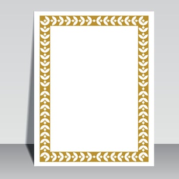 Islamic book cover design, Arabic frame border. vector