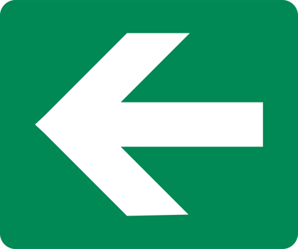 Left arrow direction signs. Green exit emergency icon. png