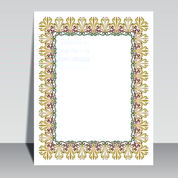 Islamic book cover design, Arabic frame border. vector