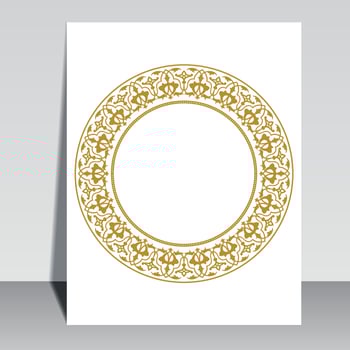Islamic book cover design, Arabic frame border. vector