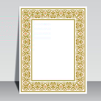 Islamic book cover design, Arabic frame border. vector