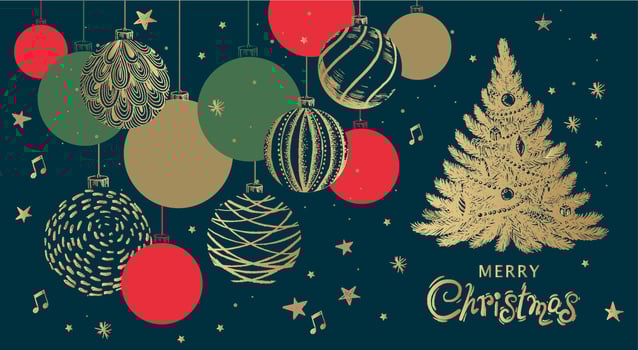 Christmas set. Hand drawn illustration. vector