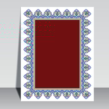 Islamic book cover design, Arabic frame border. vector