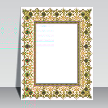 Islamic book cover design, Arabic frame border. vector