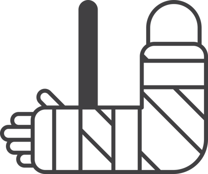 arm in splint illustration in minimal style png