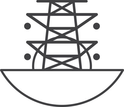 high voltage pole and sun illustration in minimal style png