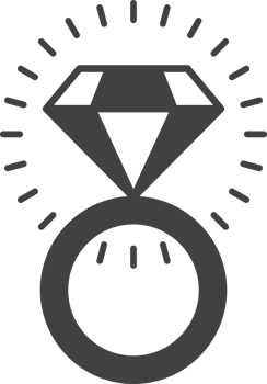 diamond ring illustration in minimal style png