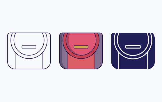 Office Bag line and glyph icon, vector illustration