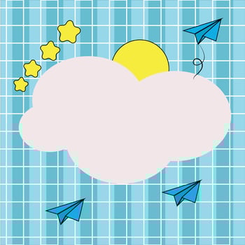 Cute vector blue background and aesthetic