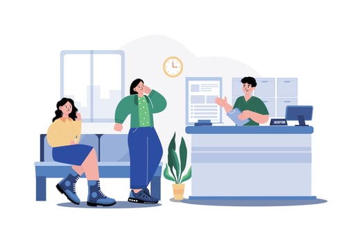 Hospital Reception Illustration concept. A flat illustration isolated on white background vector