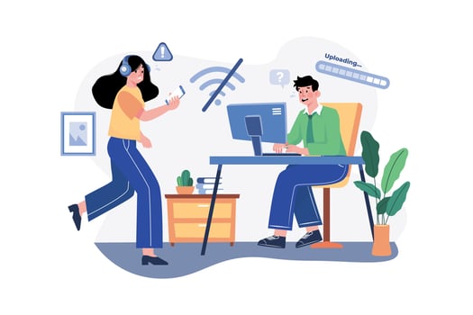 Poor Internet Connection Illustration concept. A flat illustration isolated on white background vector