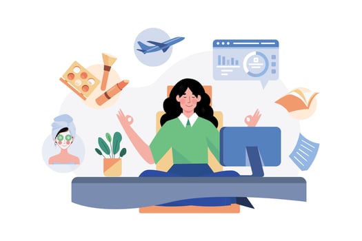 Work-Life Balance Illustration concept. A flat illustration isolated on white background vector