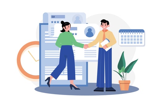 Recruitment Process Illustration concept. A flat illustration isolated on white background vector