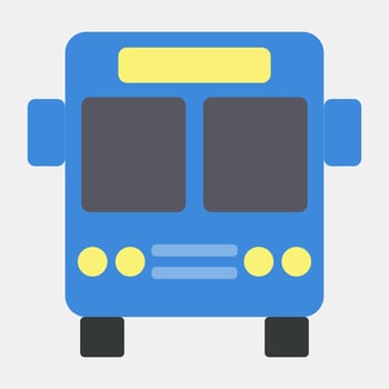 Icon bus. Transportation elements. Icons in flat style. Good for prints, posters, logo, sign, advertisement, etc. vector