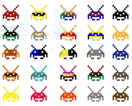 space invaders on a white background vector