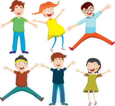 Happy Kids Illustrations vector