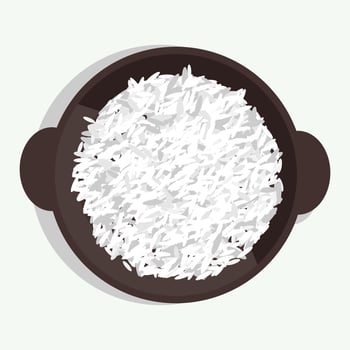 Chinese cuisine food vector illustration. Rice in a bowl