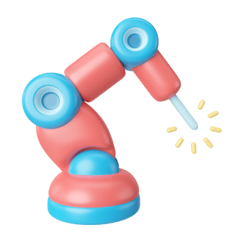 Industrial Robot 3D Illustration Icon png