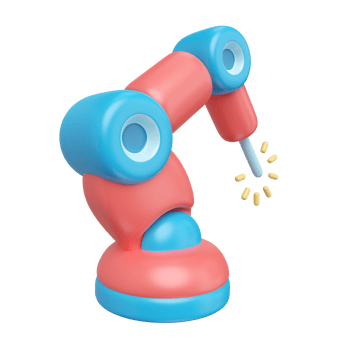 Industrial Robot 3D Illustration Icon png