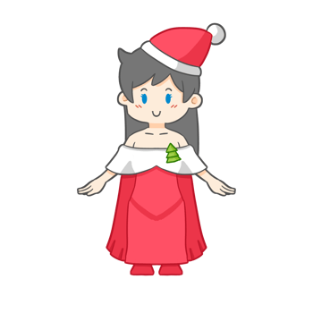 Cartoon girl wearing a christmas costume png
