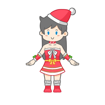 Cute girl in christmas holiday costume png