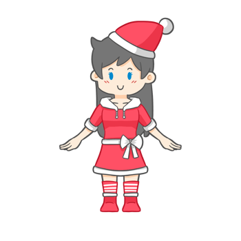 Cute Cartoon Chibi Christmas girl costume 2 png
