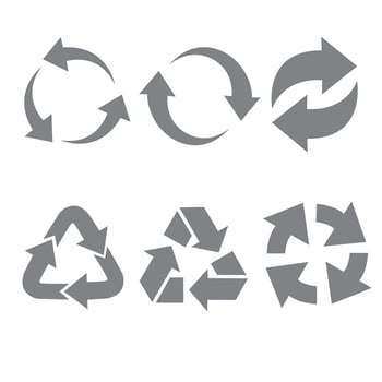 Set of vector universal recycling symbols.