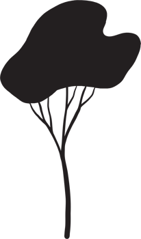 simplicity tree freehand silhouette drawing. png
