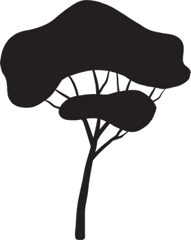 simplicity tree freehand silhouette drawing. png