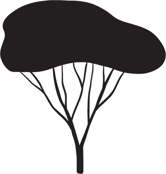 simplicity tree freehand silhouette drawing. png