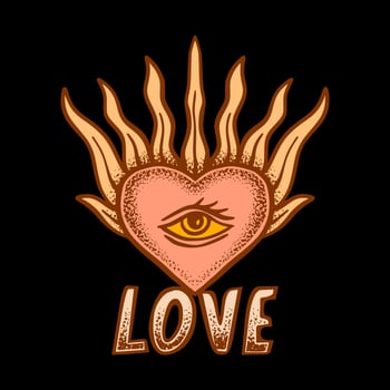Love art illustration hand drawn colorful vector for tshirt, sticker, poster, logo etc