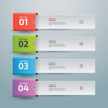 Infographic label design with icons and 4 options or steps. Infographics for business concepts. Can be used for presentations banner, workflow layouts, process diagrams, flow charts, info graphic vector