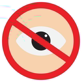 No Looking Flat Icon vector