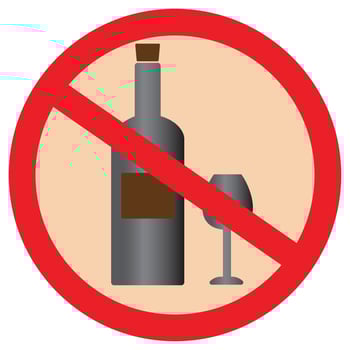 No Alcohol Flat Icon vector