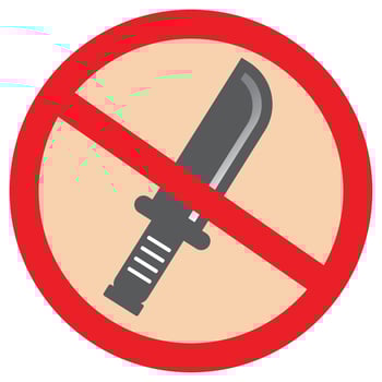 No Knife Flat Icon vector