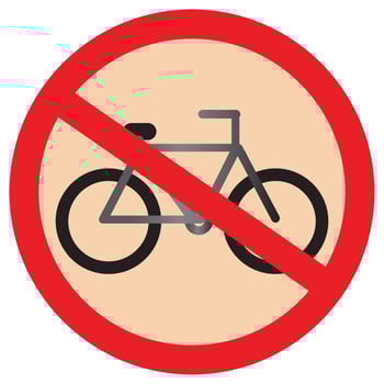 No Bicycle Flat Icon vector