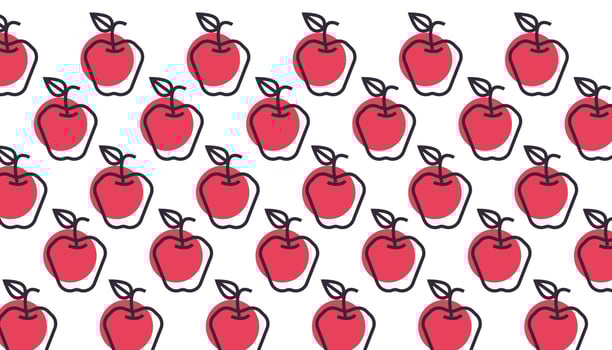 apple pattern vector art illustration food and fruit pattern